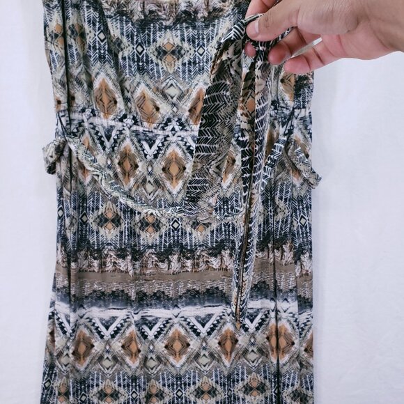 Mlle Gabrielle Multicolor Geometric Fun Stretchy Long Maxi Dress Size 2X - Picture 13 of 16